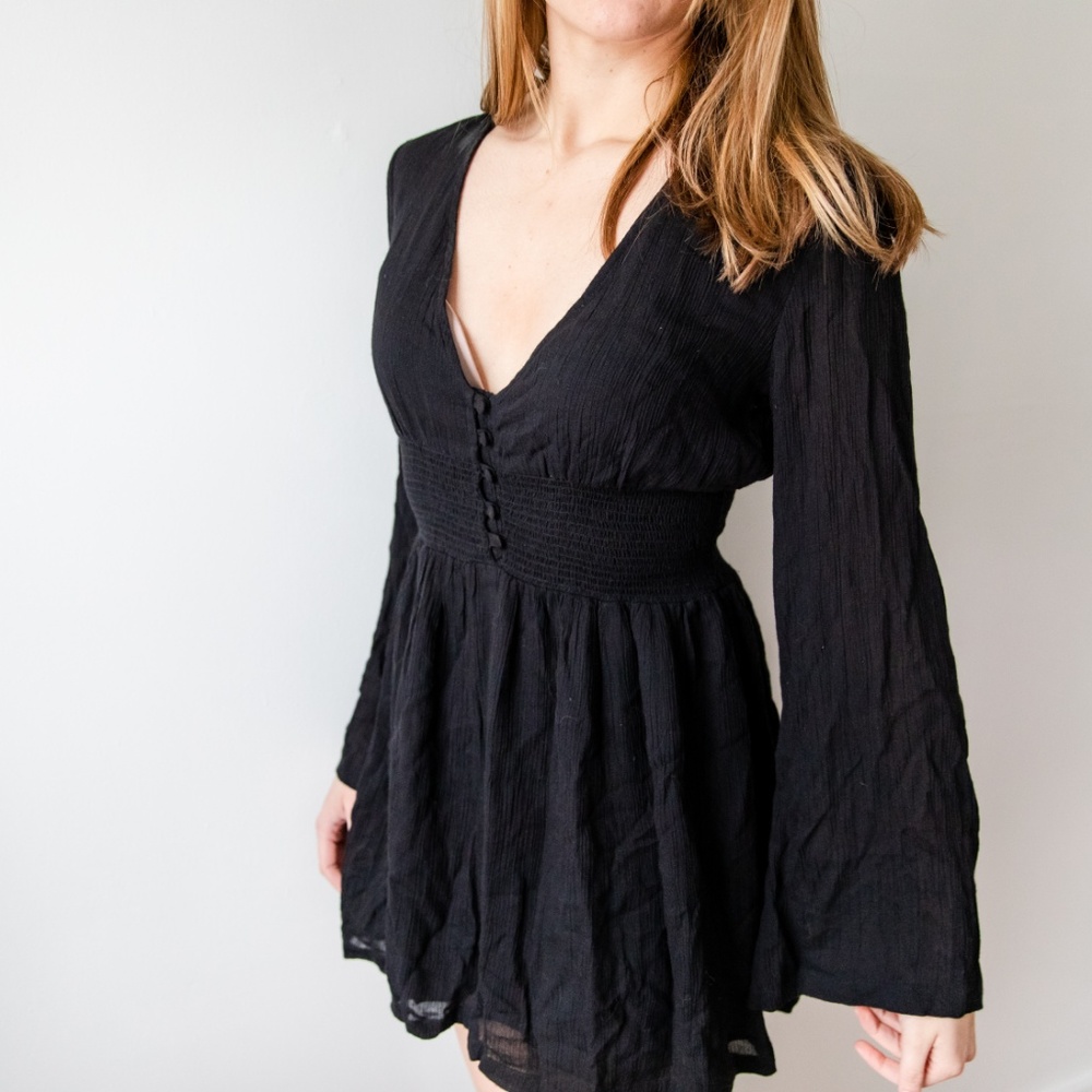 Brand new black peasant dress